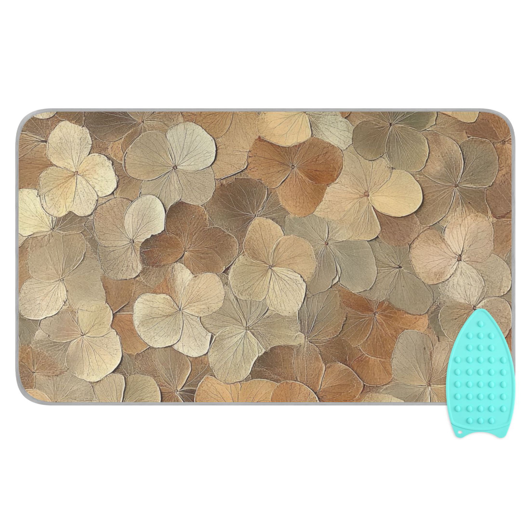 Brown Autumn Leaves Ironing Mat Blanket for Table Top Travel Portable Ironing Board Pad 47.2x27.6 Inch