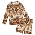 Brown Aztec Geometric Pattern Boys' Bathing Suit UPF 50+ Boys' Rash ...