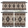 thumbnail image 1 of Brown Aztec Kitchen Curtains Sets for Windows 24 Inch Length, Boho Southwest Ethnic Neutral Motifs Rod Pocket Window Treatments Tier Curtains and Valances Set for Bedroom/Bathroom, 1 of 8