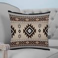 thumbnail image 1 of Brown Aztec Throw Pillow Covers, Soft Pillowcases with Invisible Zipper, Boho Southwest Ethnic Neutral Motifs Decorative Square Pillow Cushion Covers for Living Room Couch Sofa Bed 26x26 Inches, 1 of 8