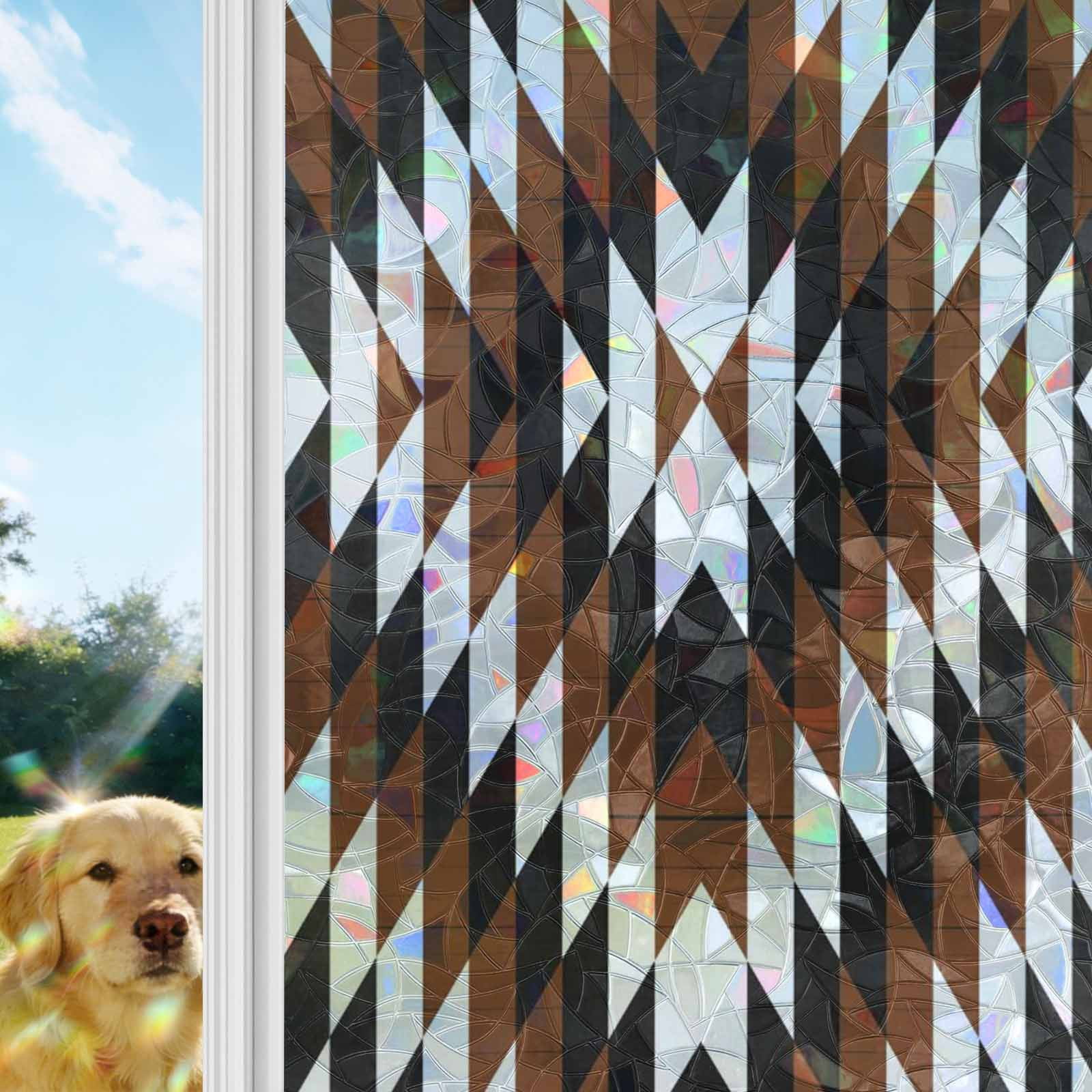 Aztec Window Brown Aztec Window Privacy Film Stain Glass,Decorative Rainbow Window ...
