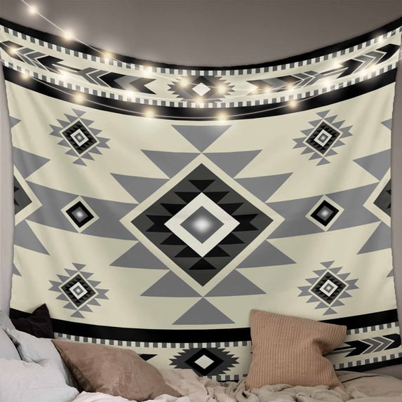 Brown Aztecs Large Tapestry for Bedroom Wall Hanging Tapestry,Southwestern Stripe Native American Boho Ceiling Backdrop Tapestries Poster Blanket Wall Decor for Teens Room Living Room Dorm 100" x 59"