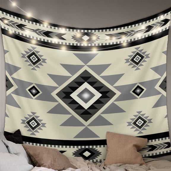 Brown Aztecs Tapestry for Bedroom Wall Hanging Tapestry, Southwestern Stripe Native American Boho Ceiling Backdrop Tapestries Poster Blanket Wall Decor for Teens Room Living Room Dorm 59" x 79"