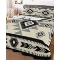 thumbnail image 1 of Brown Aztecs Twin Size Down Alternative Comforter, Lightweight Comforter Quilt Bedding Set with Pillow Shams Southwestern Stripe Native American Boho All Seasons Bed Comforter Duvet Insert 68"x86", 1 of 7