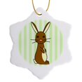 thumbnail image 1 of 3drose, Brown Baby Rabbit, 3 inch Snowflake Porcelain Ornament, 1 of 7