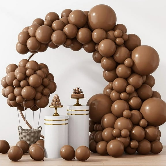 Brown Balloons 100 pcs Brown Balloons Sizes 12 Inches for Garland Arch Kit, Premium Boho Coffee Brown Latex Balloon for Birthday Party Graduation Wedding Anniversary Baby Shower Decoration