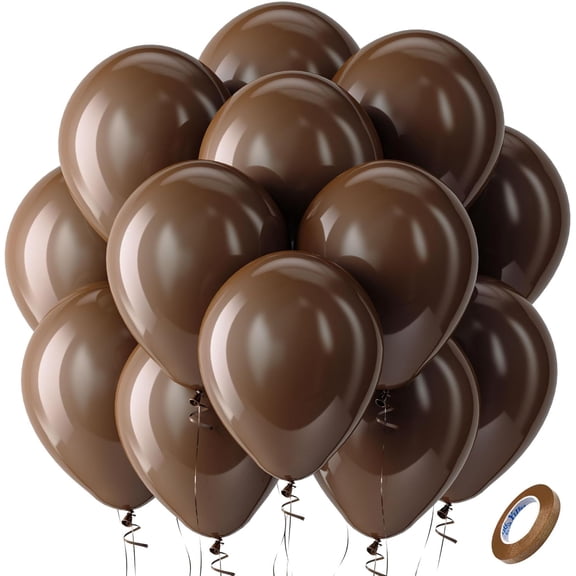 Brown Balloons Latex Party Balloons - 100 Pack 12 inch Round Helium Dark Premium Boho Coffee Brown Balloons for Birthday Graduation Woodland Safari Theme Jungle Party Decorations