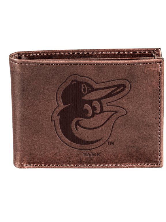 Brown Baltimore Orioles Bi-Fold Leather Wallet