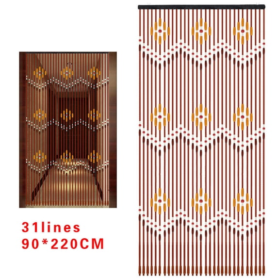 Brown Bamboo Bead Curtain Doorway String Porch Curtain Wooden Beaded Curtain