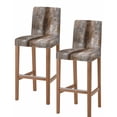 thumbnail image 1 of Brown Bar Stool Covers Set of 2, Retro Oil Painting Modern Abstract Art Aesthetics Stretch Washable Bar Chair Covers with Backs, Removable Pub Counter Height Chair Cover for Kitchen Dining Room Cafe, 1 of 7