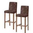 thumbnail image 1 of Brown Bar Stool Covers Set of 2, Spring Flora Stretch Washable Bar Chair Covers with Backs, Removable Pub Counter Height Chair Cover for Kitchen Dining Room Cafe Modern Abstract Art Pastoral, 1 of 7