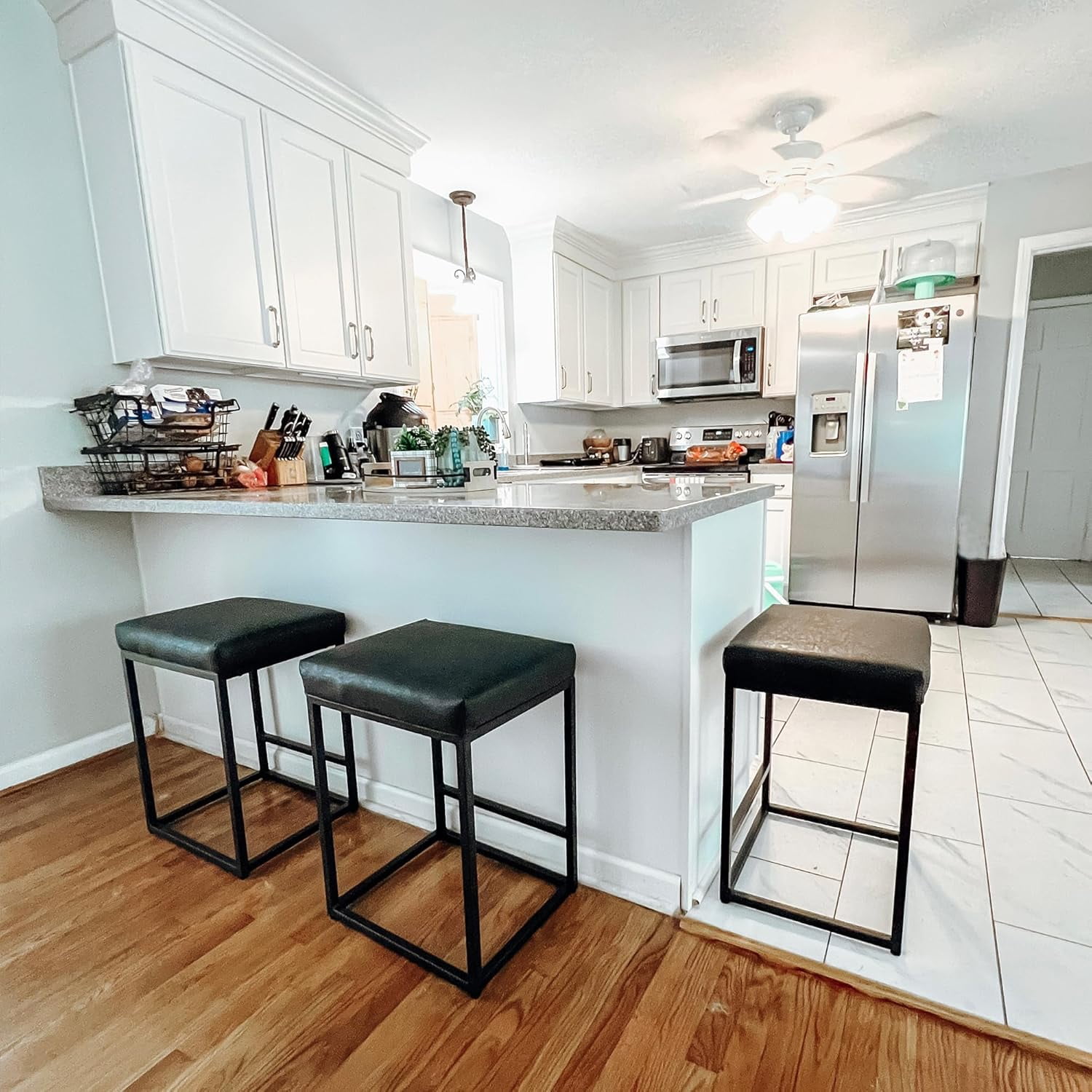 Brown Bar Stools 24 inch Counter Stools for Kitchen Island Counter