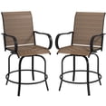 thumbnail image 1 of Brown Bar Stools - 360° Rotation with Breathable Mesh - Patio Entertainment / Durable and Cool Seating, 1 of 6