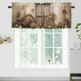 thumbnail image 1 of Brown Barn Door Printed Window Curtains Valances Western Country Retro Rural Rustic Farmhouse Window Valance for Living Room Bedroom, Kitchen Valance Rod Pocket Window Curtain, 1 of 6