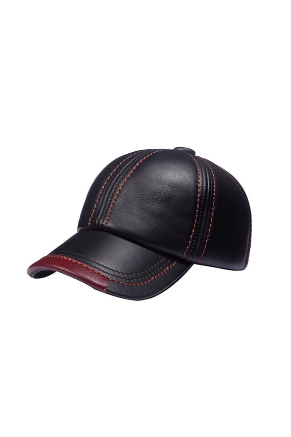 Brown Baseball Caps Men Genuine Leather Casual Peaked Hat Male Adjustable Winter Natural Leather Luxury Baseball Hats ,Classic Design