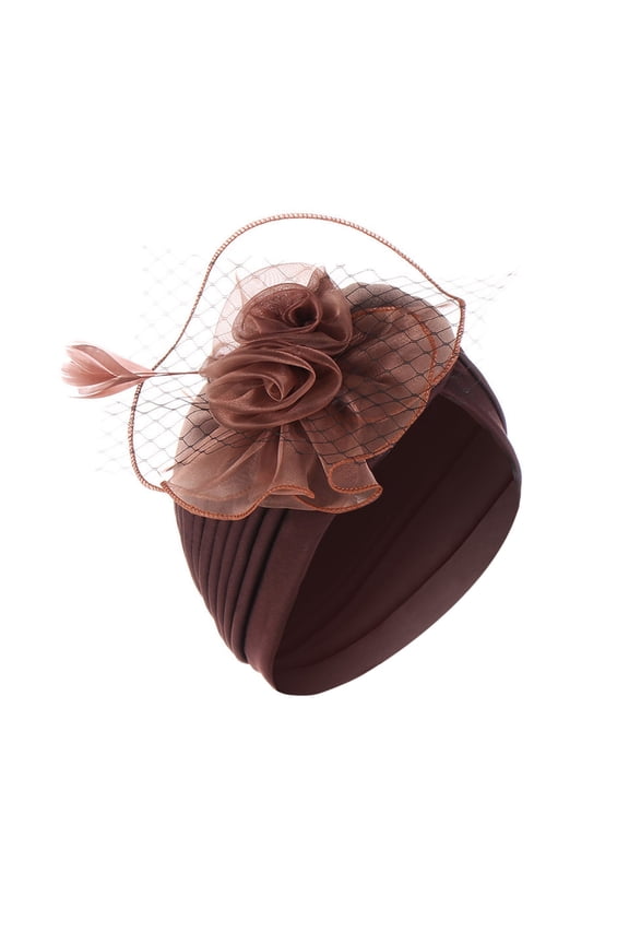 Brown Baseball Caps Women India Mesh Floral Ball Hat Muslim Ruffle Cancer Chemo Beanie Wrap Cap