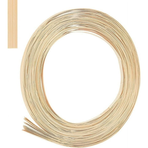 Brown Basket Weaving Cane 20 Strands/Bundle Flat Coil Thin Flat Cane Coil Wicker Flat Cane for DIY Craft Furniture Making Supplies Home Gardening Decor BurlyWood