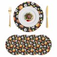 thumbnail image 1 of Brown Basketball Football Round 13 Inch Placemats Set of 4, Checkered Ball Watercolor HeatResistant Non Slip Place Mats for Dining Table, Wipeable Braided Kitchen Table Mats for Housewarming, 1 of 9