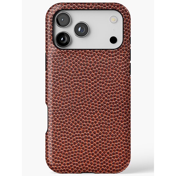 Brown Basketball Pebbled Texture Tough Phone Case for Apple iPhone Series, Polycarbonate Shell with TPU Liner