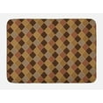 thumbnail image 1 of Brown Bath Mat, Lozenge Pattern in Patchwork Style Classical Old Fashioned Floral, Non-Slip Plush Mat Bathroom Kitchen Laundry Room Decor, 29.5 X 17.5 Inches, Brown Pale Brown Cinnamon, Ambesonne, 1 of 2