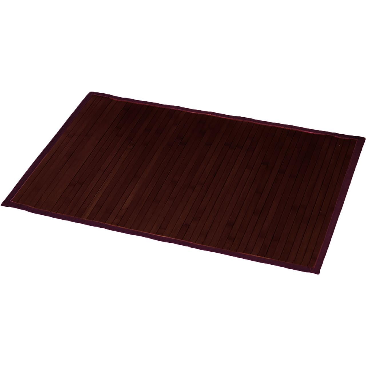 Brown Bathroom Rug Bamboo Floor Mat 32"L x 20"W