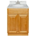 thumbnail image 1 of Brown Bathroom Vanity 24", Cara White Marble Top, Faucet LB5B, 1 of 4