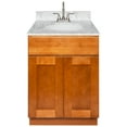 thumbnail image 1 of Brown Bathroom Vanity 24", Cara White Marble Top, Faucet LB6B, 1 of 5