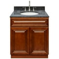 thumbnail image 1 of Brown Bathroom Vanity 30", Blue Butterfly Granite Top, Faucet LB7B, 1 of 5