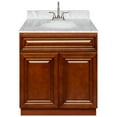 thumbnail image 1 of Brown Bathroom Vanity 30", Cara White Marble Top, Faucet LB6B, 1 of 4
