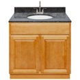 thumbnail image 1 of Brown Bathroom Vanity 36", Blue Butterfly Granite Top, Faucet LB6B, 1 of 4