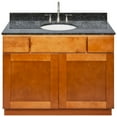 thumbnail image 1 of Brown Bathroom Vanity 42", Blue Butterfly Granite Top, Faucet LB7B, 1 of 4