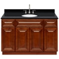 thumbnail image 1 of Brown Bathroom Vanity 48", Absolute Black Granite Top, Faucet LB7B, 1 of 4