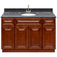 thumbnail image 1 of Brown Bathroom Vanity 48", Blue Butterfly Granite Top, Faucet LB6B, 1 of 5