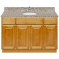 thumbnail image 1 of Brown Bathroom Vanity 48", Burlywood Granite Top, Faucet LB5B, 1 of 5