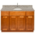 thumbnail image 1 of Brown Bathroom Vanity 48", Burlywood Granite Top, Faucet LB6B, 1 of 4