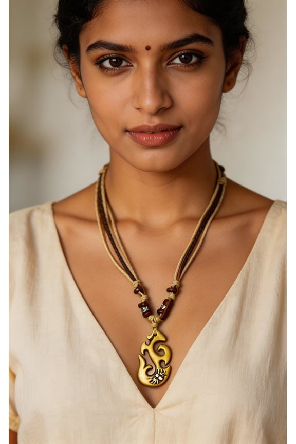 Brown Beaded Spider Necklace