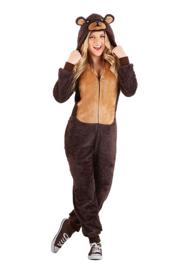 Brown Bear Adult Jumpsuit Costume