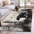 thumbnail image 1 of Brown Bear Area Rug 4x6 FT, Non Slip Kids Room Carpet, Retro Forest Nature Tree Silhouette Mountain Washable Soft Floor Carpet Non-Shedding Throw Rug for Dorm Kitchen Study Room Home Office Bedside, 1 of 9
