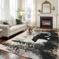thumbnail image 1 of Brown Bear Area Rug 5x8 FT, Non Slip Bedroom Throw Carpet, Retro Forest Nature Tree Silhouette Mountain Washable Soft Floor Carpet Non-Shedding Rug for Living Room Nursery Dorm Office, 1 of 9
