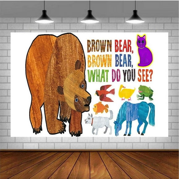 Brown Bear Brown Bear What Do You See Banner Poster Wall Decor Birthday Backdrop Background Party Supplies Taspestry