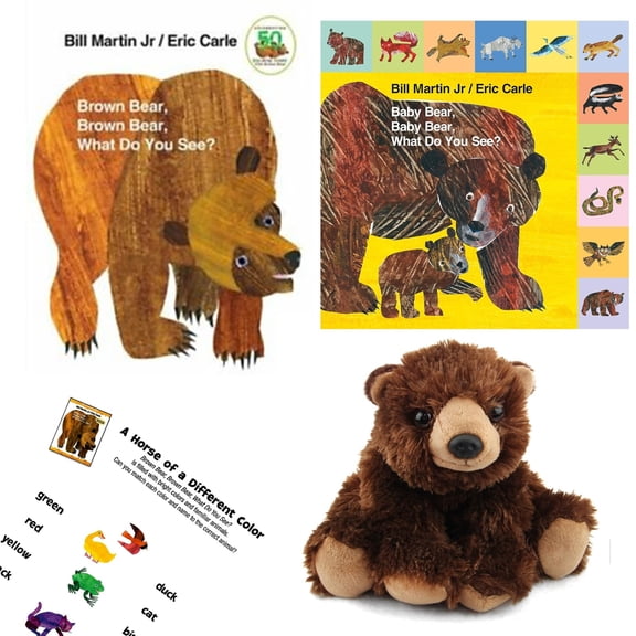 Brown Bear, Brown Bear What Do You See? and Baby Bear, Baby Bear, What Do You See? Boardbooks by Bill Martin Jr and Eric Carle and Activity Page (an Educational Gift Set with Invaluable Lessons)