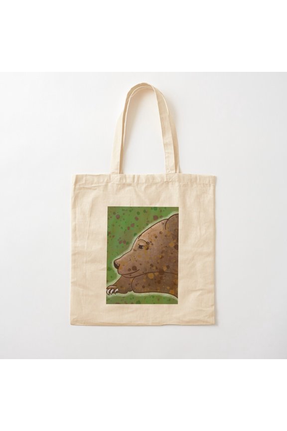 Brown Bear Canvas Tote Bags, Reusable Shopping Bag