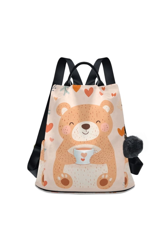 Brown Bear Cup Travel Laptops Backpack for Women Anti-theft Casual Work Bag Daypack Lightweight Laptop Bag