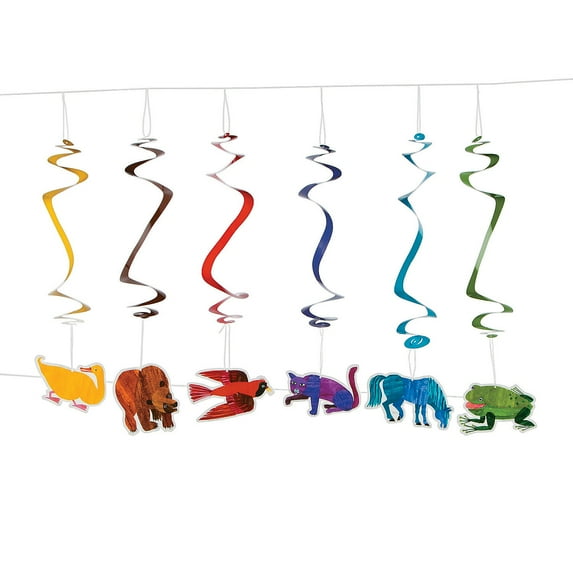 Brown Bear Dangling Swirls - Party Decor - 12 Pieces
