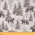 thumbnail image 1 of Brown Bear Decorative Fabric,Hunting Bear Indoor Outdoor Fabric,Wild Animal Wildlife Upholstery Fabric,Pine Trees Material By The Yard,Vintage Farmhouse Art Fabric,1 Yard, 1 of 5