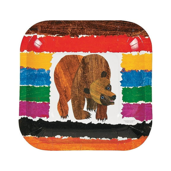 Brown Bear Dessert Plates - Party Supplies - 8 Pieces