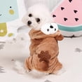 thumbnail image 1 of Brown Bear Dog Costume, Soft Flannel Hooded Pet Jumpsuit, Cute Animal Cosplay Warm Pajama Clothes for Small Dogs Cats, L, 1 of 6