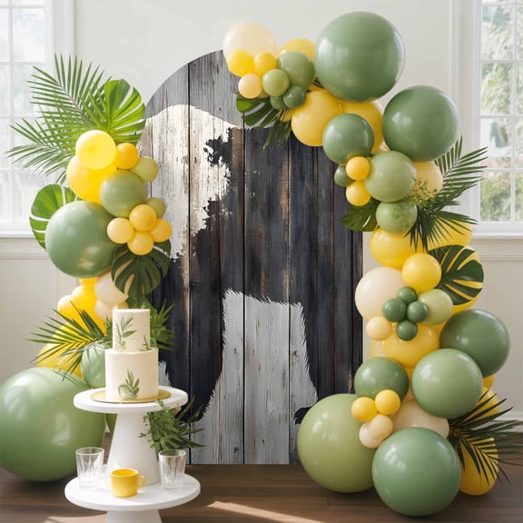 Brown Bear Form Arch Backdrop Cover, 5FT, Impressionist Animal Silhouette Spandex Arch Covers Double-Sided Backdrop for Wedding Birthday Party Photo Background Decoration