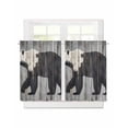 thumbnail image 1 of Brown Bear Form Short Blackout Curtains 45 Inch Long Impressionist Animal Silhouette Rod Pocket Kitchen Curtains, 2 Panels Thermal Insulated Room Darkening Drapes for Bedroom, 30"W x 45"L, 1 of 5