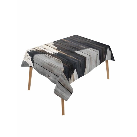 Brown Bear Form Table Cloth 60x102 Inch Rectangle, Impressionist Animal Silhouette Waterproof Tablecloth Washable Table Cover for Party Picnic Dinner Decor